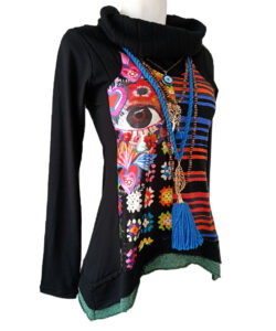 Alternative view of Blusa Simona negro crochet