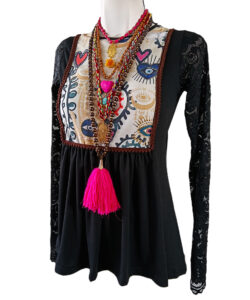 Alternative view of Blusa Toscana negro ojos