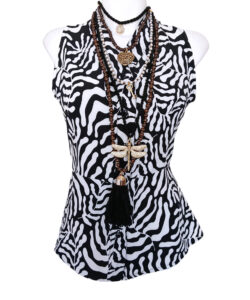 Chaleco Verónica blanco negro