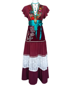 Vestido Denhi Olanes chestnut corazones