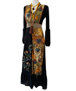 Alternative view of Vestido Hippie Largo mg corazones dorado