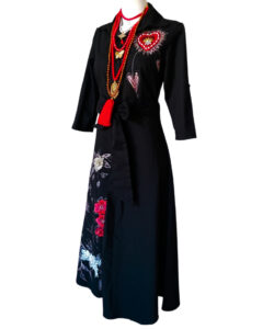 Alternative view of Vestido Camisero miel B&F negro corazón