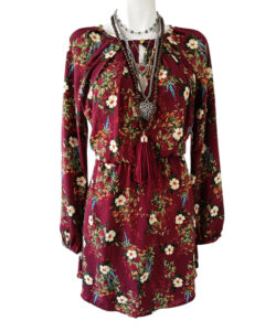 Vestido Galia vino flores