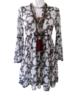 Alternative view of Vestido Melissa negro blanco