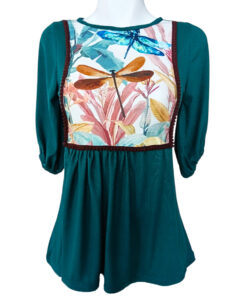 Blusa Toscana verde libélulas
