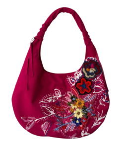 Bolsa Redonda fucsia flores colores