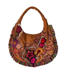 Bolsa Redonda Flecos camel colores
