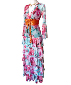 Alternative view of Vestido Dora Olanes flores acuarela