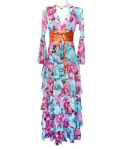 Vestido Dora Olanes flores acuarela