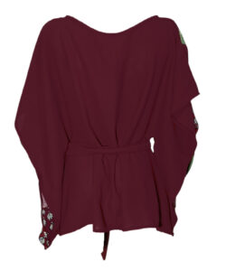 Alternative view of Kimono sencillo mauve patchwork