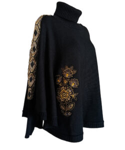 Alternative view of Poncho Karma Bordado negro dorado