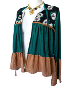 Alternative view of Saco Esfera verde café flores