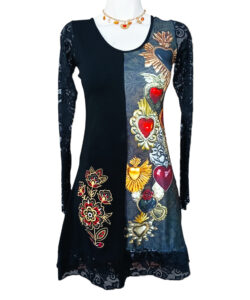 Vestido Simona Divi oro corazones