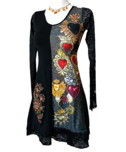 Alternative view of Vestido Simona Divi oro corazones