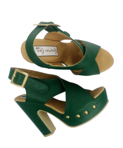 Zapatilla cruzada verde botella