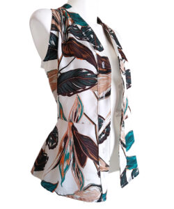 Alternative view of Chaleco Verónica blanco hojas