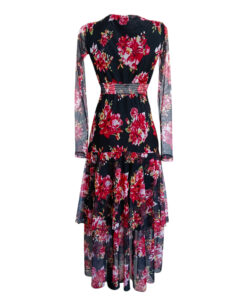 Alternative view of Vestido Dora Olanes negro flor roja