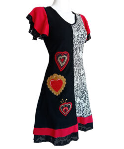 Alternative view of Vestido Simona brocado corazones