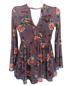 Blusa Melissa mauve flores