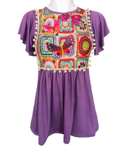 Blusa Toscana morada mariposas