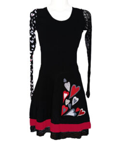 Vestido Simona negro corazones