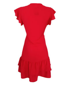 Alternative view of Vestido Agustina rojo brocado