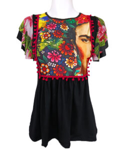 Blusa Toscana negro frida flores