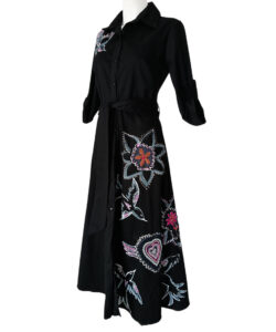 Alternative view of Vestido Camisero Miel aves rosas