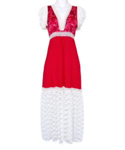 Vestido Dora Largo Mc rojo manchas