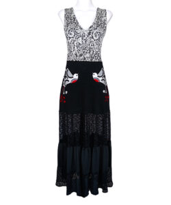 Vestido Sirena brocado pajarota