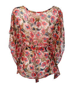 Alternative view of Kimono Sencillo flores shedrón café