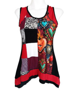 Blusa Simona Patch corazones rojo