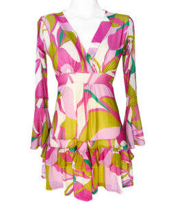 Vestido Dora Sexy rosa verde figuras