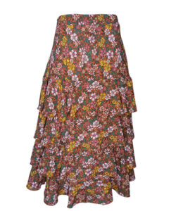 Falda 4 olanes shedrón flores