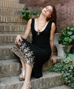 Vestido Desire negro cenefa