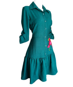 Alternative view of Vestido Camisero Talavera jade rosas