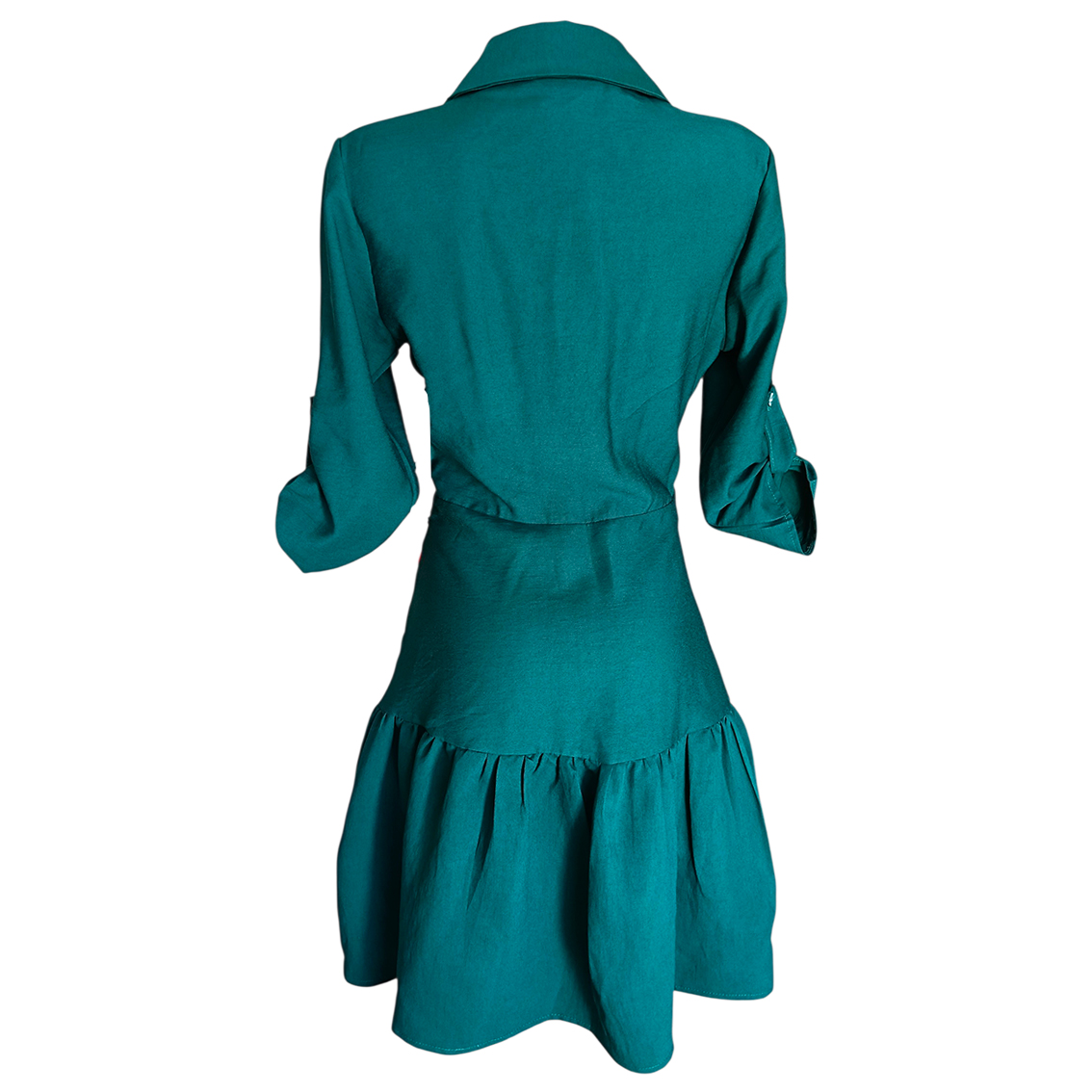 Vestido Camisero Talavera jade rosas - Imagen 4