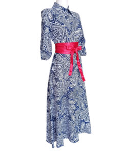 Alternative view of Vestido Camisero Miel conchas de mar azul