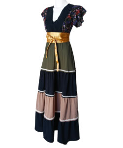 Alternative view of Vestido Denhi olivo florecitas