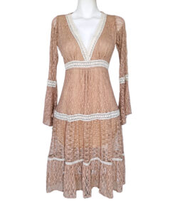Vestido Dora Corto moka encaje