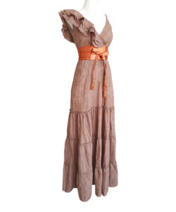 Alternative view of Vestido Jimena moka textura