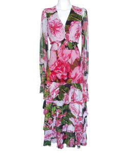 Vestido Australia Olanes mesh flores grandes
