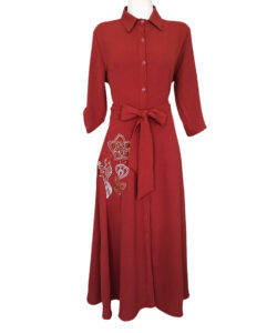 Vestido Camisero Miel shedron bordado