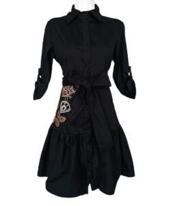 Vestido Camisero Talavera negro colibrí