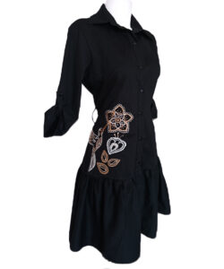 Alternative view of Vestido Camisero Talavera negro colibrí