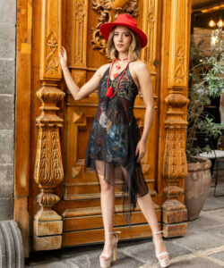 Vestido Ixel negro sol y luna