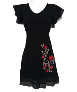 Vestido Simona Mc negro bordado