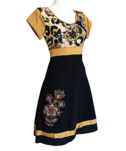 Alternative view of Vestido Sueño negro mostaza animal p