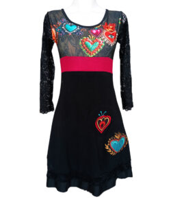 Vestido Sueño negro corazones