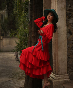 Vestido Australia Olanes bermellón